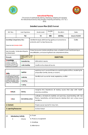 DLP- Blank.docx 12 - N/A - Instructional Planning (The process of ...