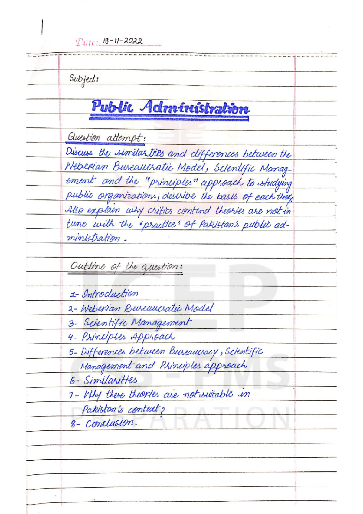 Public Administration: Comparing Bureaucratic and Scientific Management ...