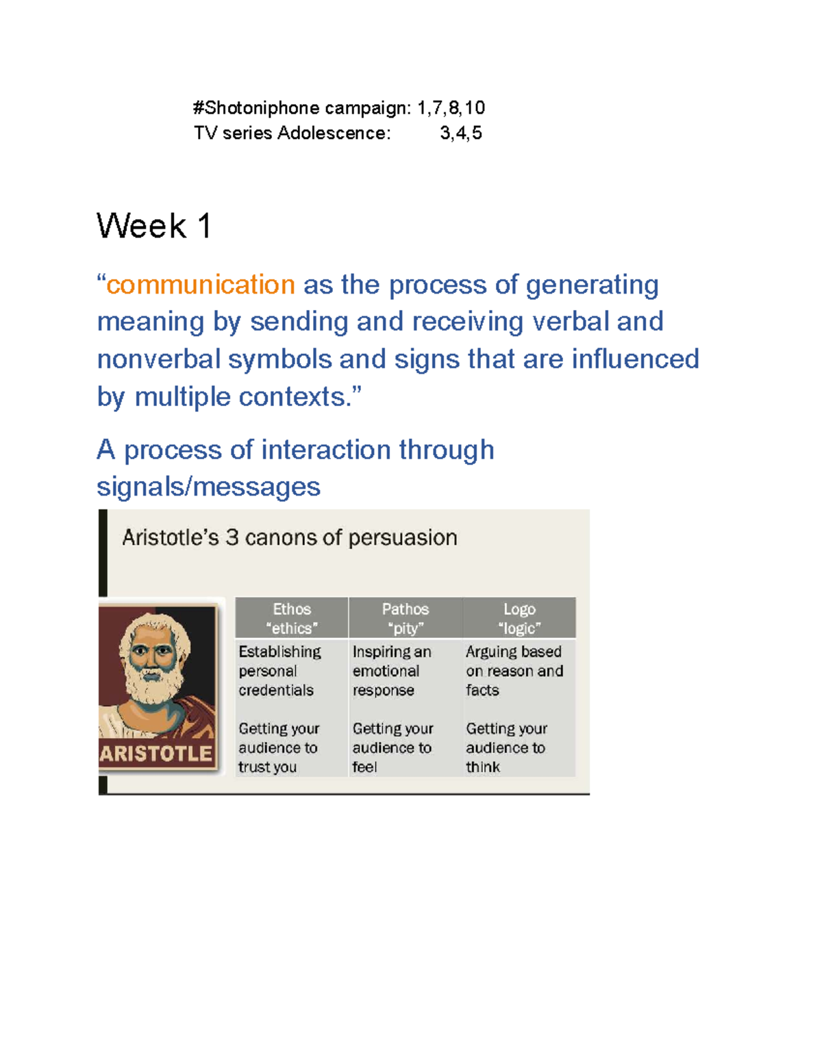 NM 1101: Key Points on Communication Models & Campaign Analysis - Studocu