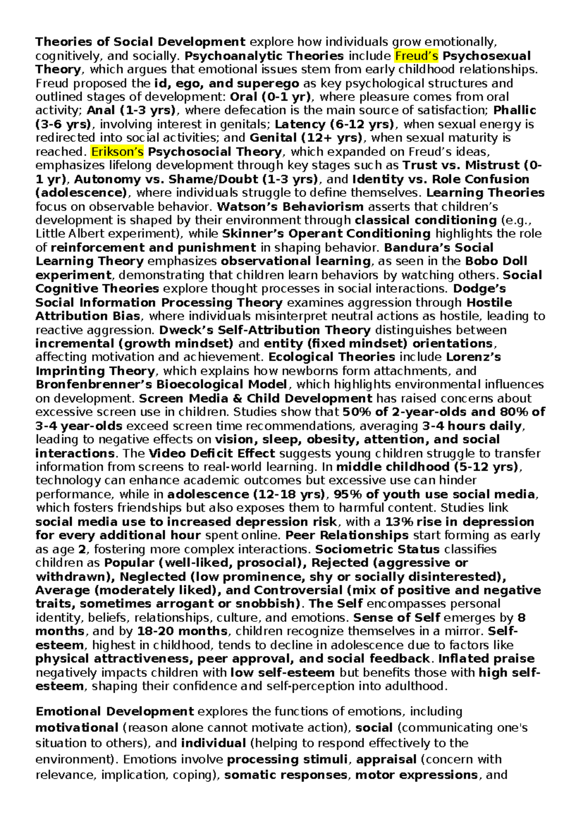 Theories of Social Development: Insights into Emotional and Cognitive ...