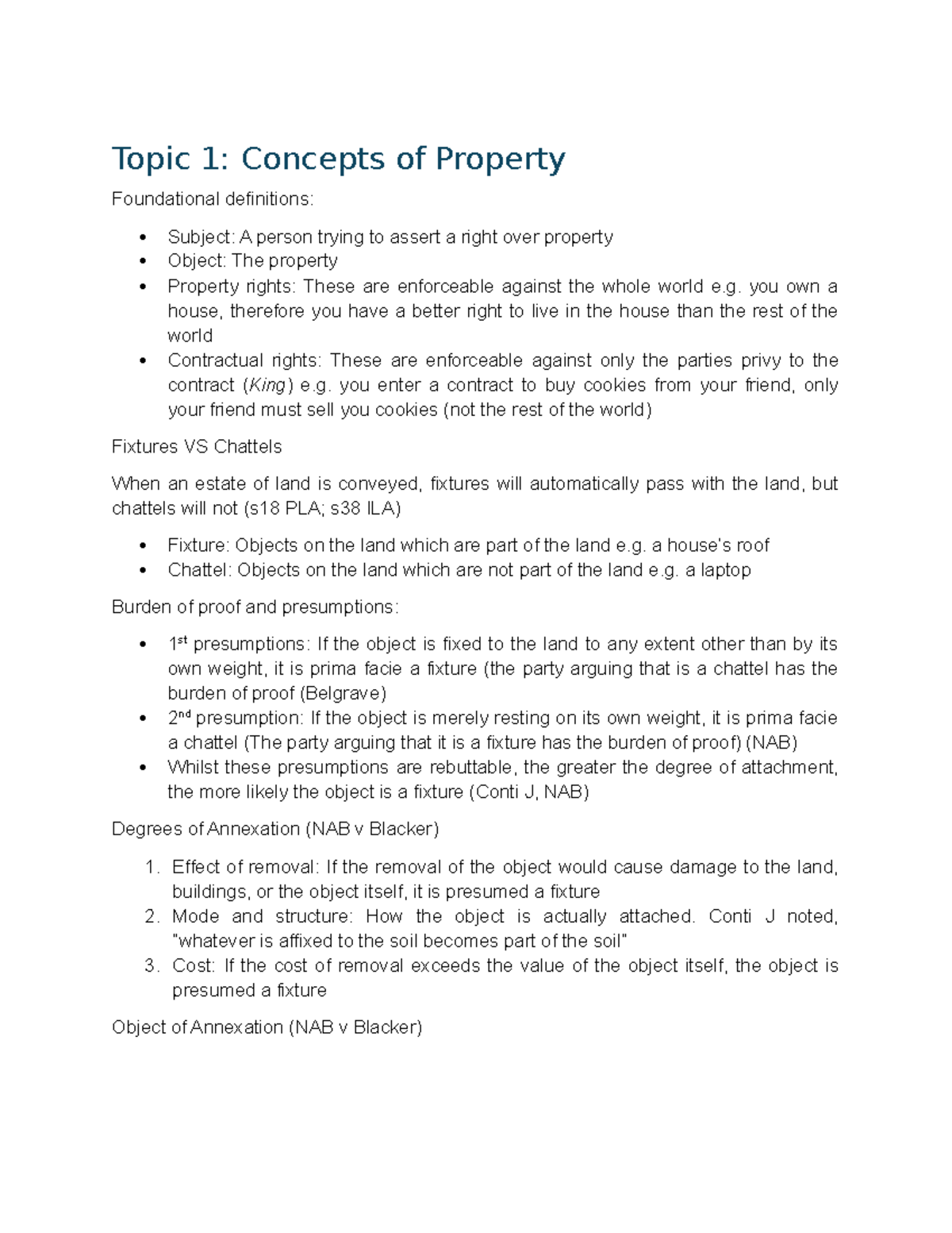 Property Law 101: Key Concepts & Definitions in Property Rights - Studocu