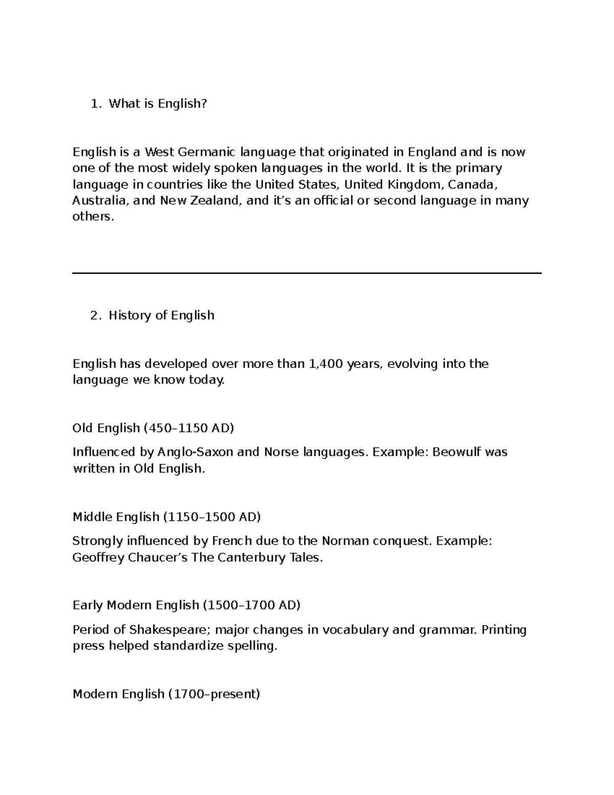 English Language Overview: History, Components & Skills - Studocu