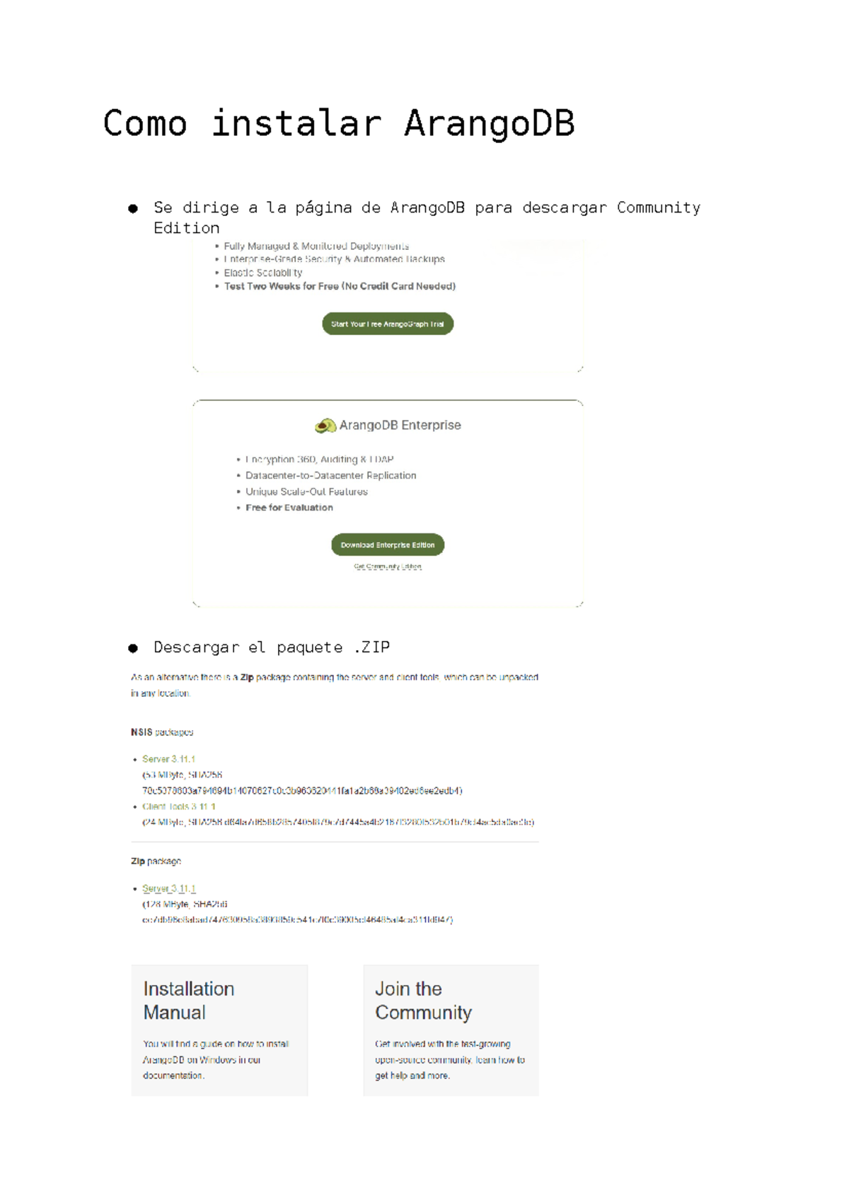 Guía para Instalar ArangoDB y Configuración Inicial - Studocu