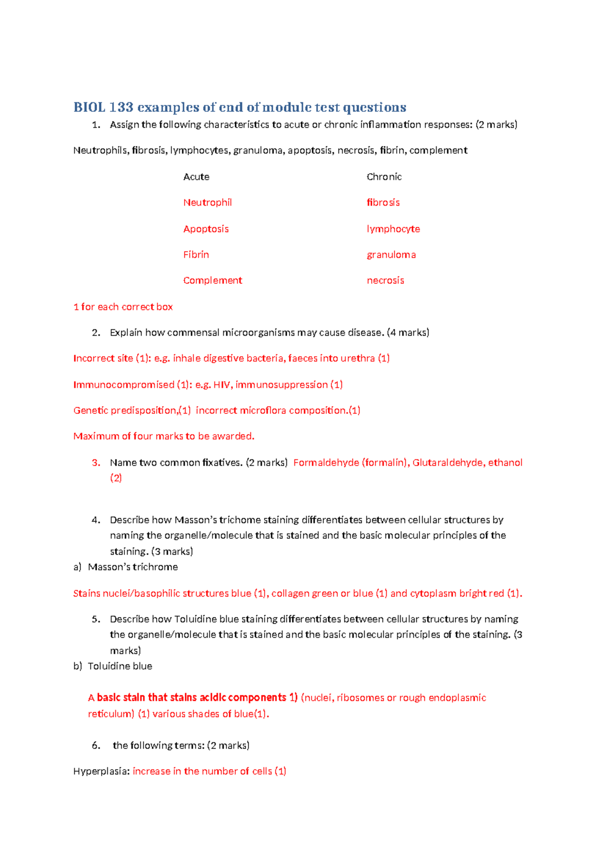 BIOL 133 End of Module Test Questions & Answers - Studocu