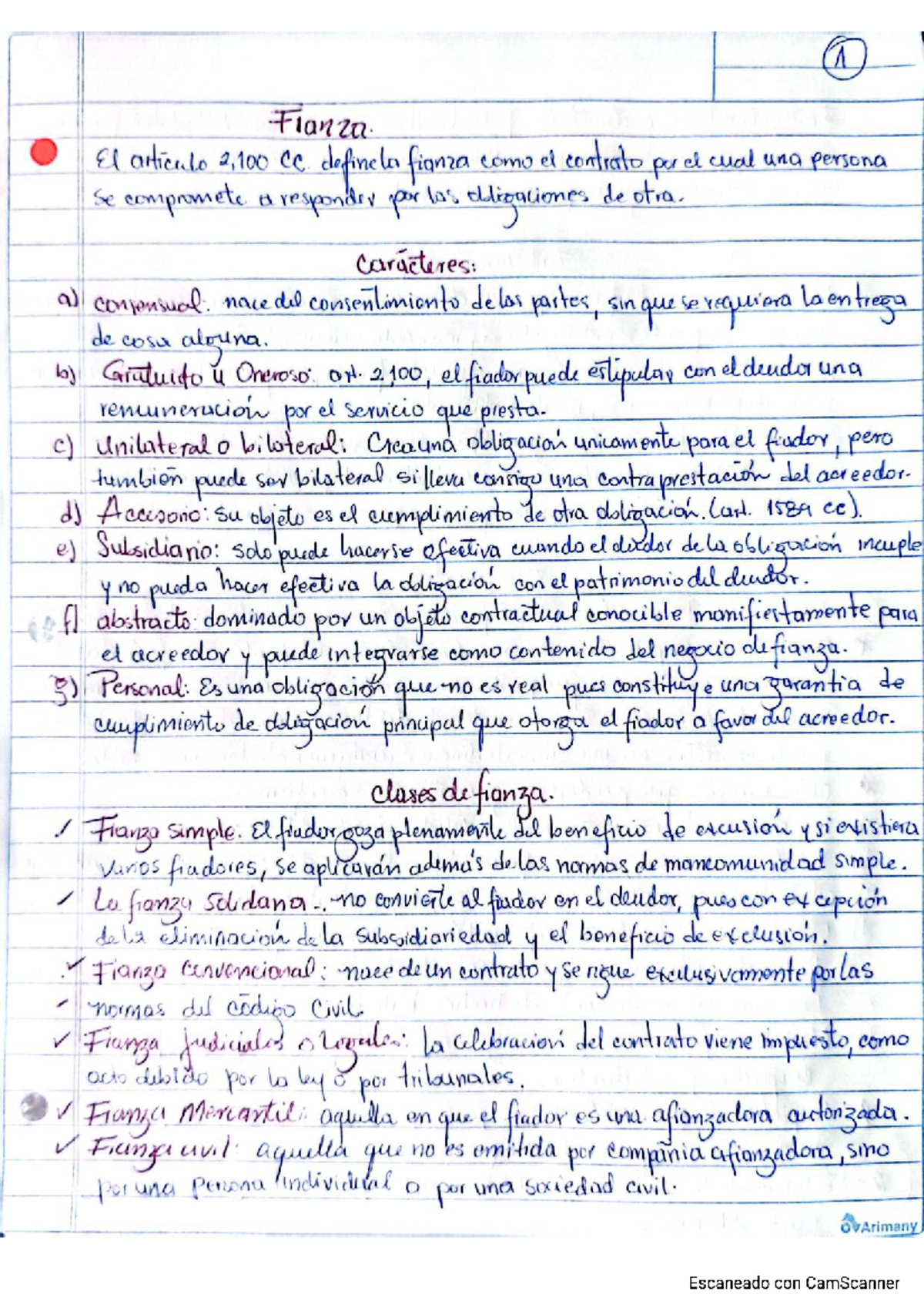 Fianza - documentos derecho civil - 1 Flanza El articulo 2,100 cc ...