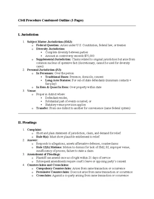 Civil Procedure - Study Notes & Assignments - Studocu
