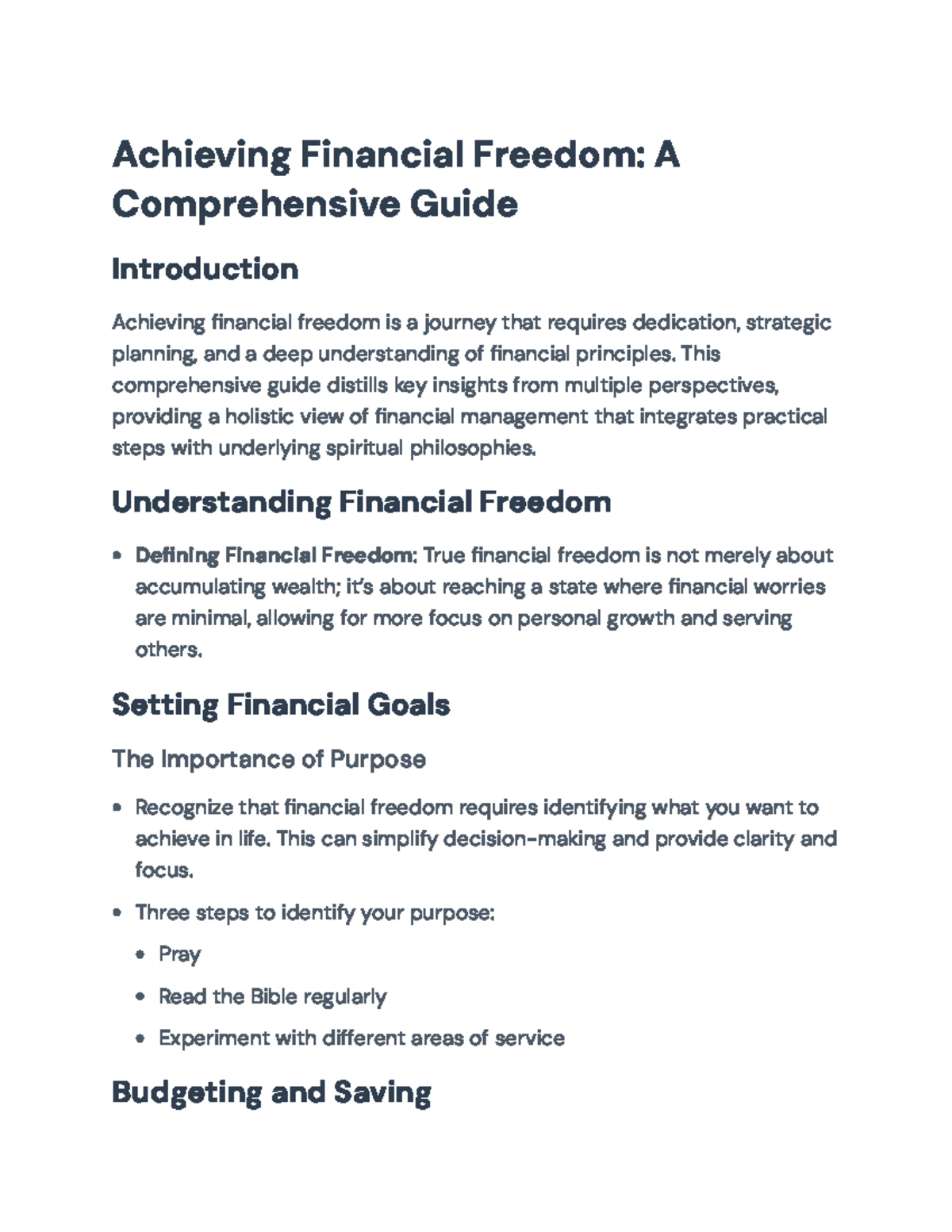 Achieving Financial Freedom: Strategies for Success and Stewardship ...