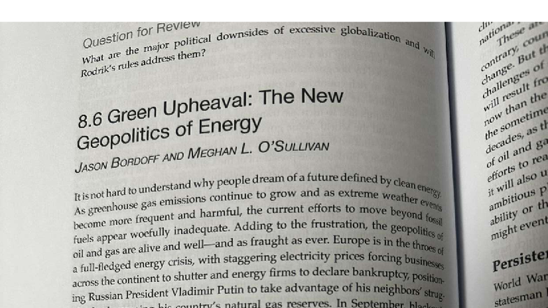 Course Overview and Study Guide: The Geopolitics of Energy Transition ...