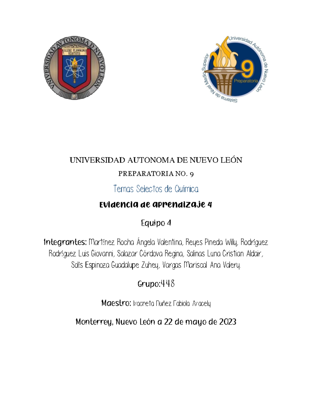Equipo 4 EV4 Ts Quí - isjebfbdd - UNIVERSIDAD AUTONOMA DE NUEVO LEÓN ...