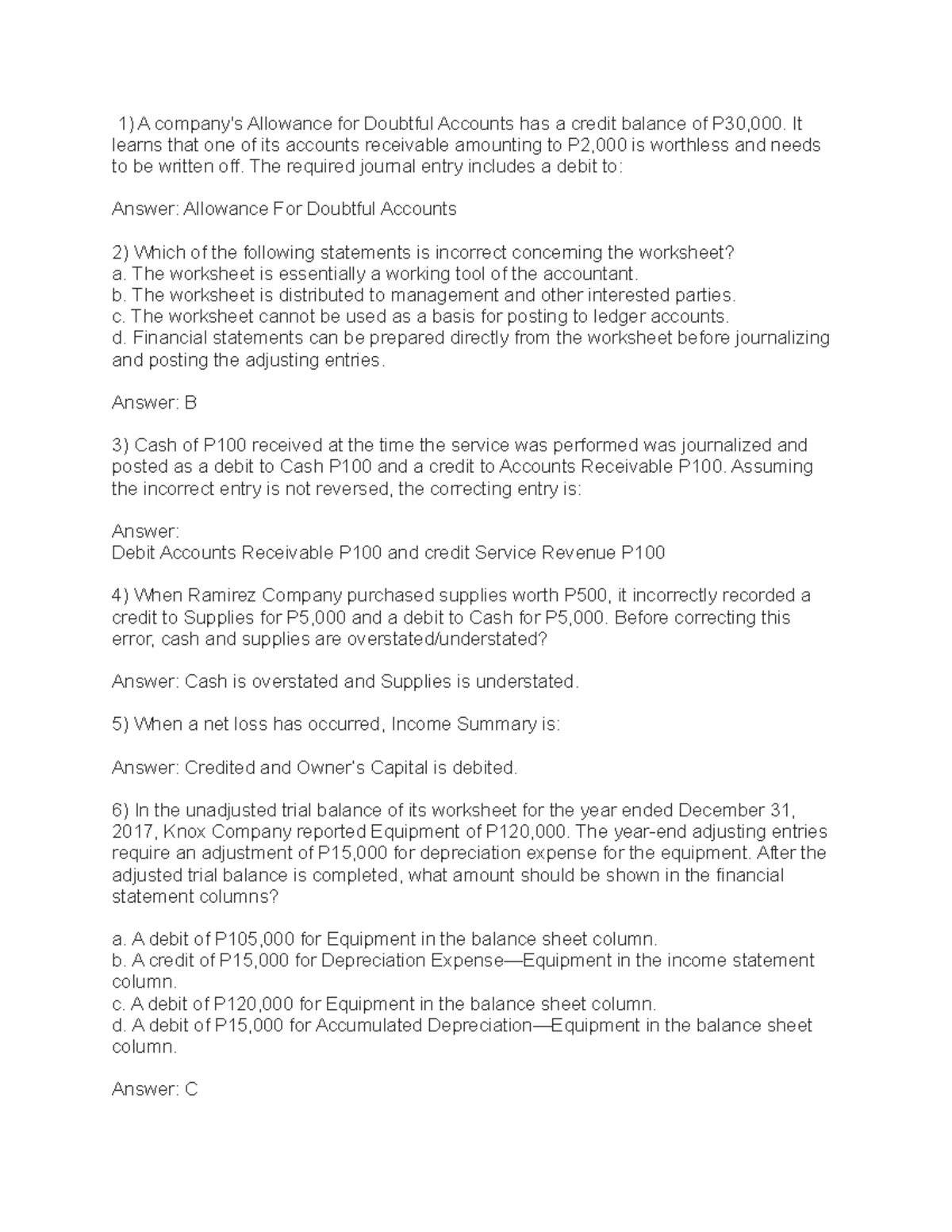 ACC 102 Final Exam - Key Topics in Fundamentals of Accounting - Studocu