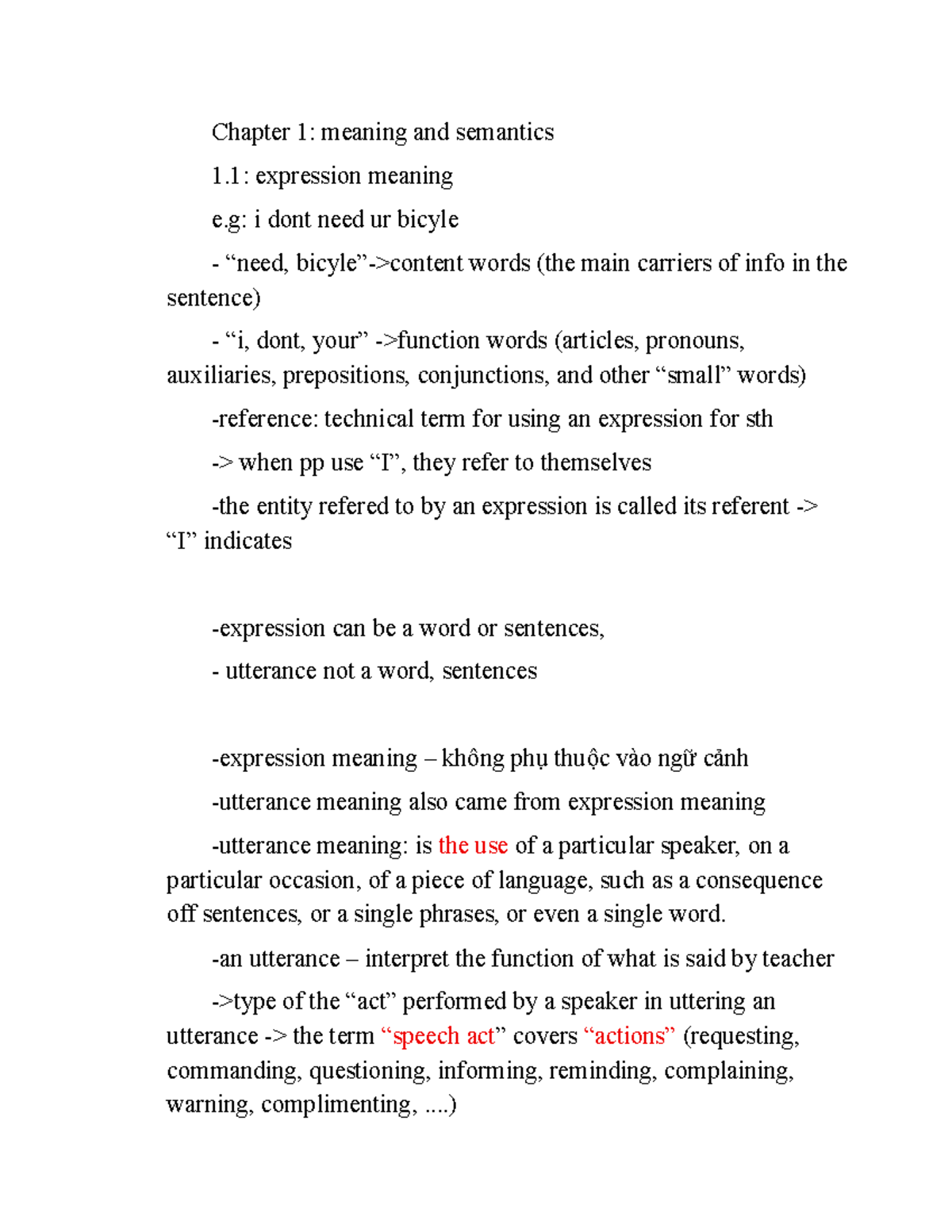 Semantic Lecture Notes: Chapter 1 - Meaning and Semantics - Studocu