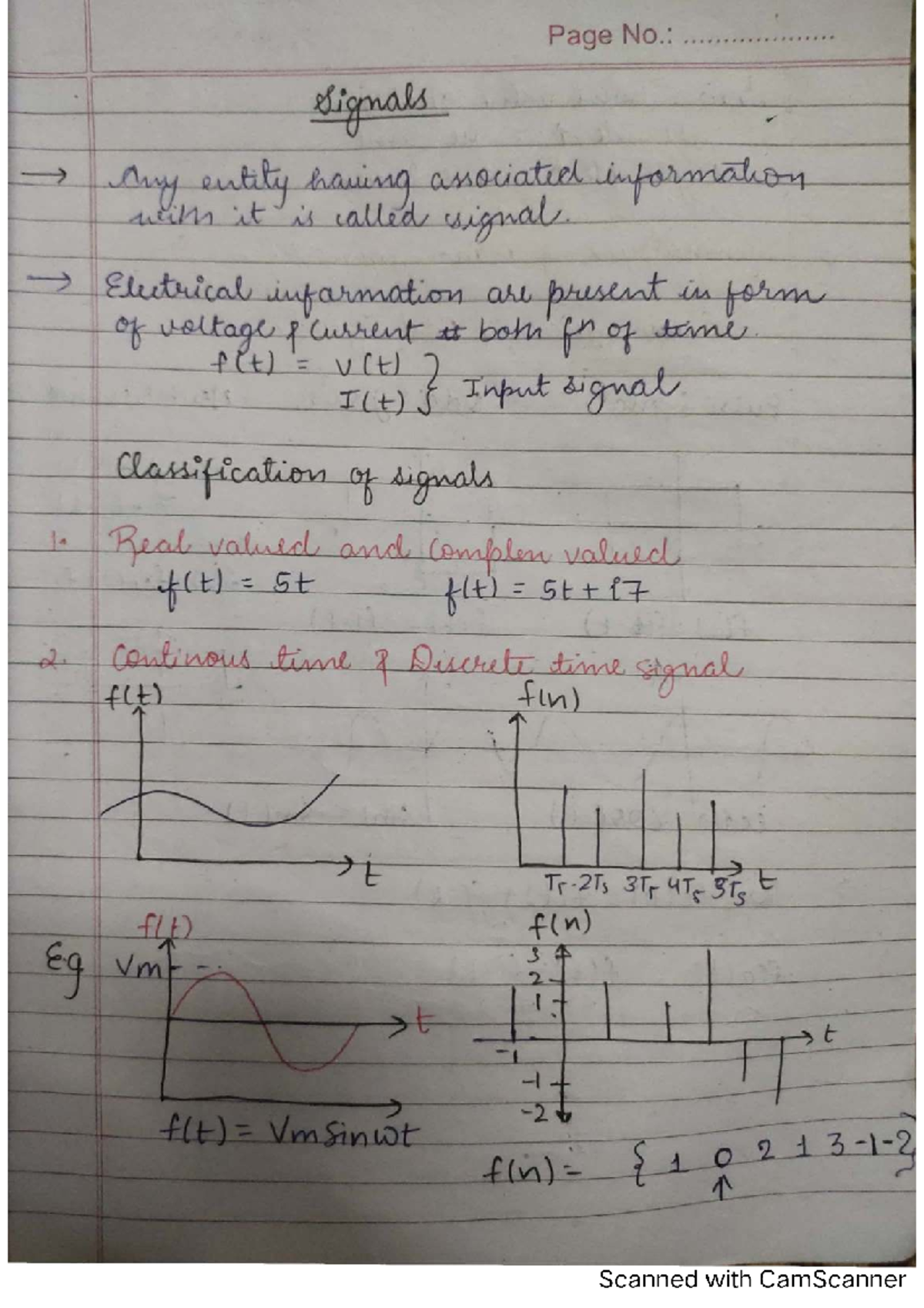 Signal n system ch 1,2 - Go with this notes - Page No. signals any ...