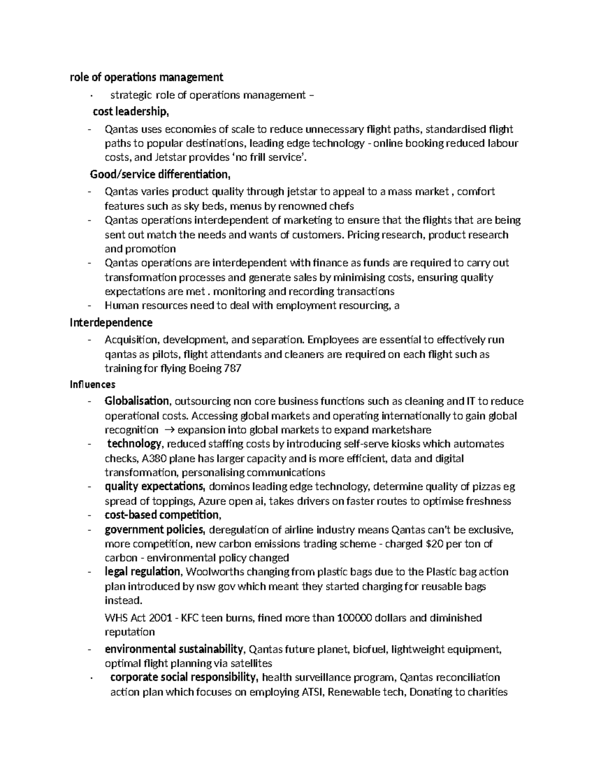Case Studies: Strategic Operations Management in Business (BUS101 ...