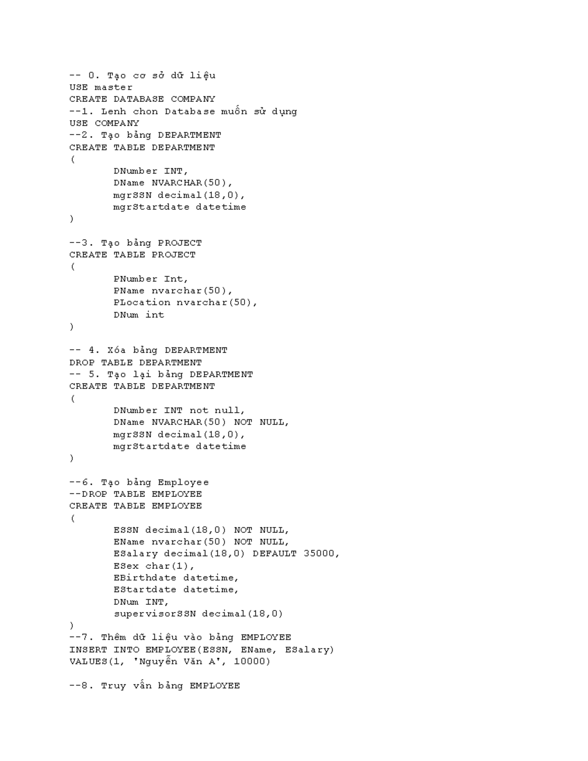 SQL - Database Creation and Management Techniques for COMPANY Database ...