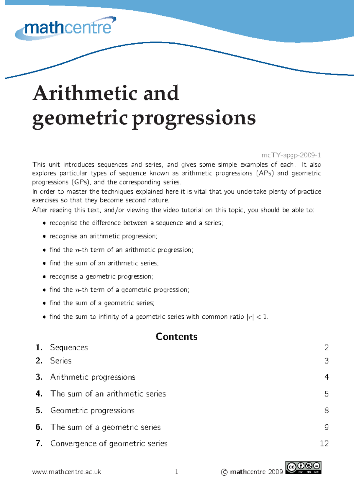 AP & GP: Understanding Arithmetic and Geometric Progressions - Studocu