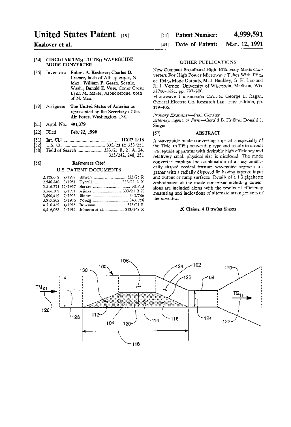 Final Exam: Circular TMo1 to TE11 Waveguide Mode Converter Analysis ...