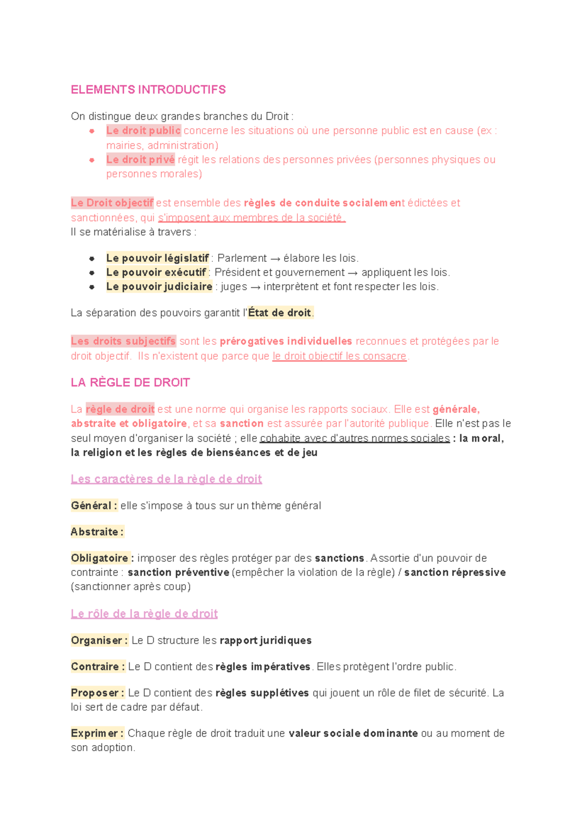 IGD Partie I-2 - Introduction au Droit et ses Fondements - Studocu