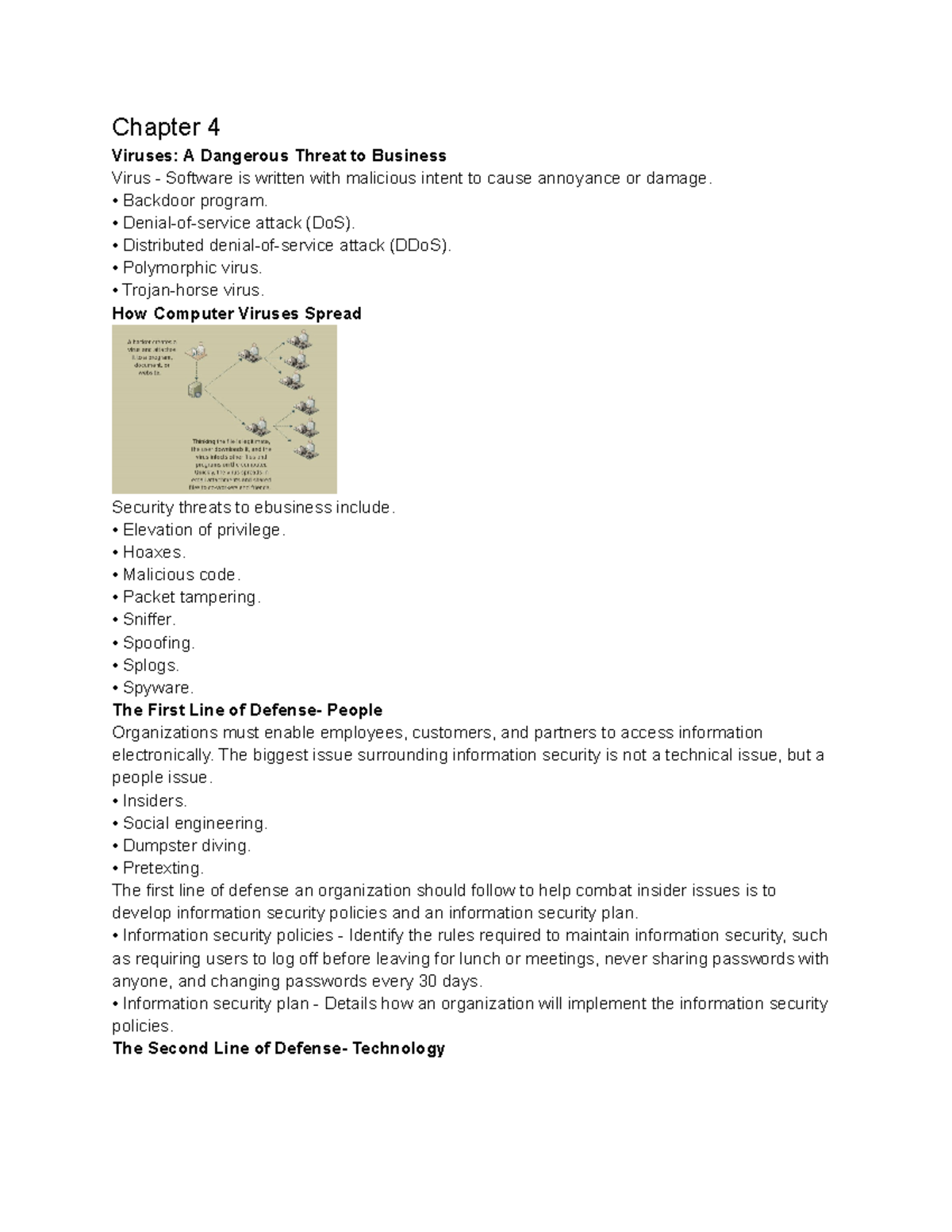 Chapter 4: Computer Viruses and Security Defenses in Business - Studocu