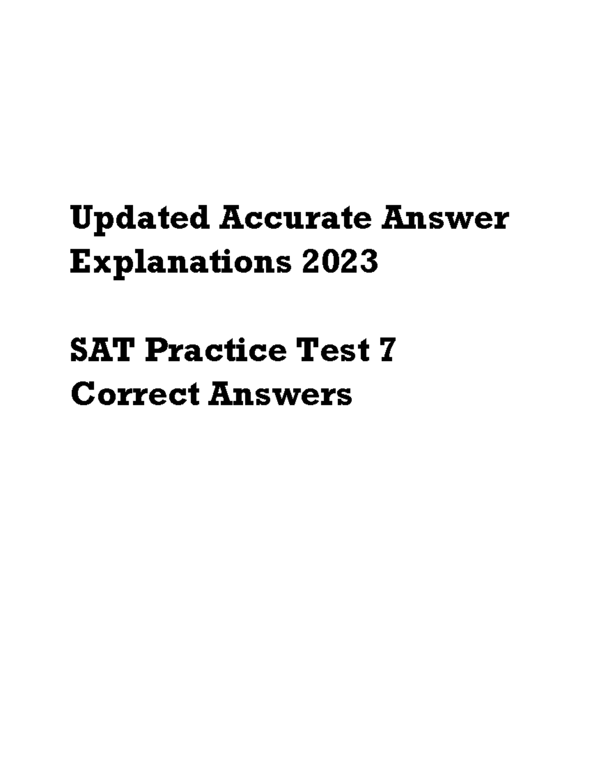 Sat practice test 7 answers - Updated Accurate Answer Explanations 