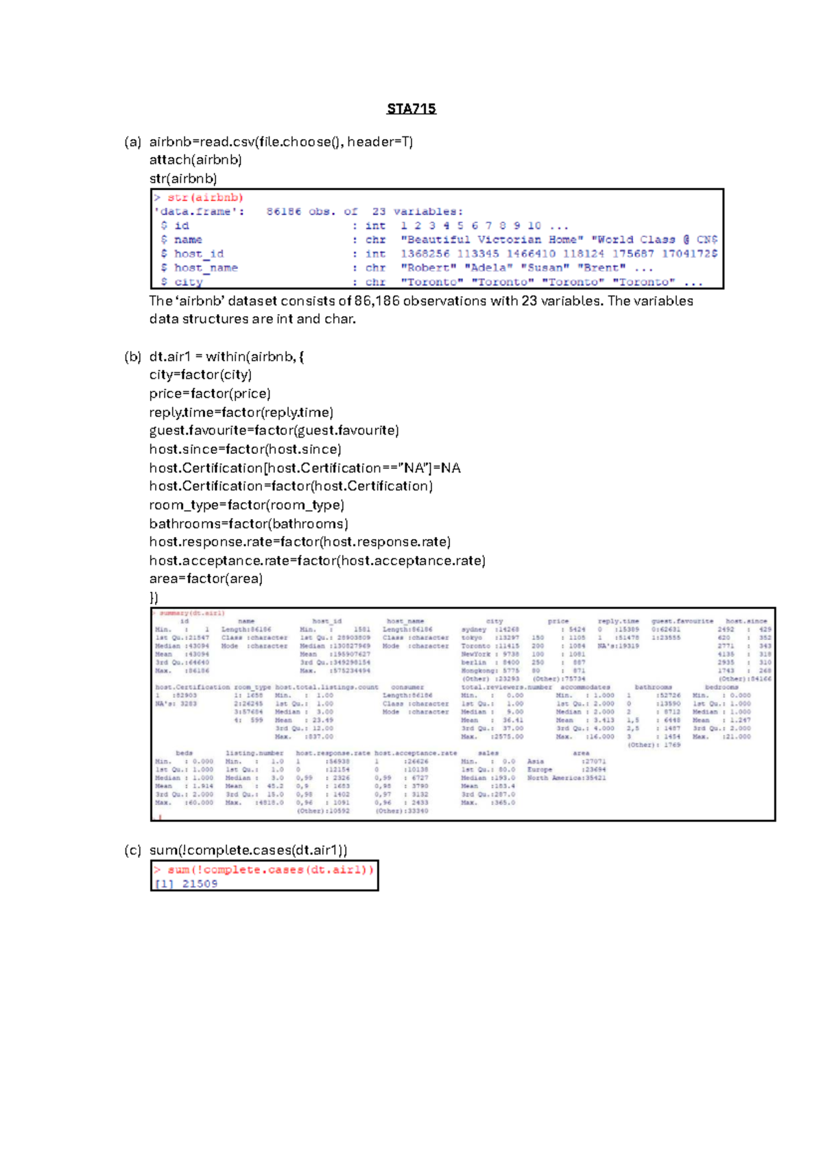 STA715 R Programming Assignment: Airbnb Data Analysis Case Studies ...