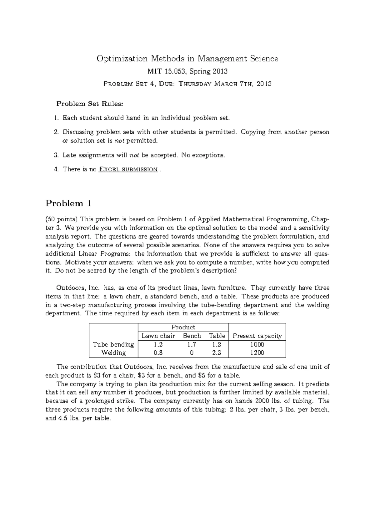 Optimization Techniques: Graphical & Simplex Methods (Exercises 3-5 ...