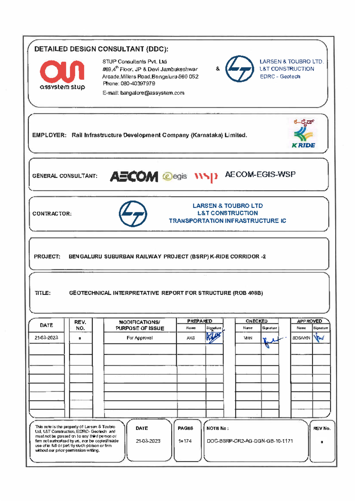 DOC BSRP CR2 AG DGN GB 10 1171 - r ####### DETAILED DESIGN CONSULTANT ...