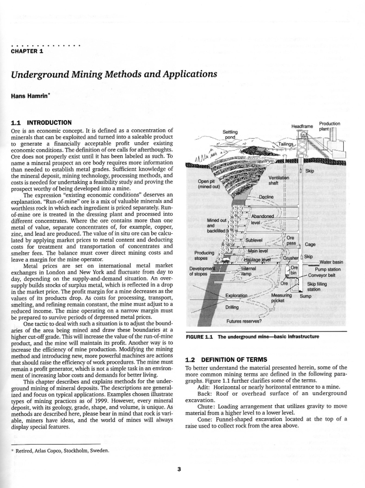 Underground Mining Methods - Cell biology and histology - Studocu