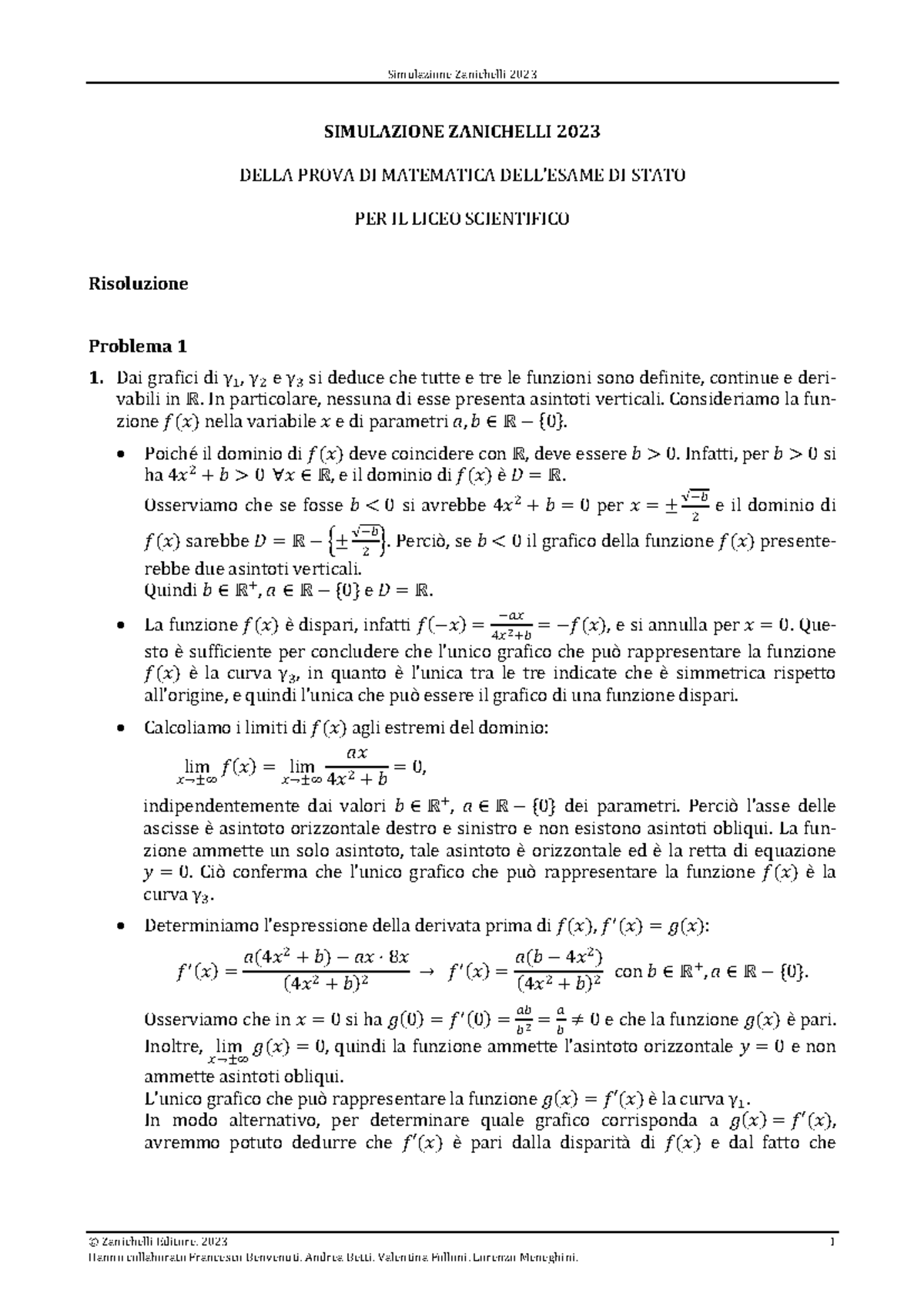 esame di stato matematica pdf con soluzioni