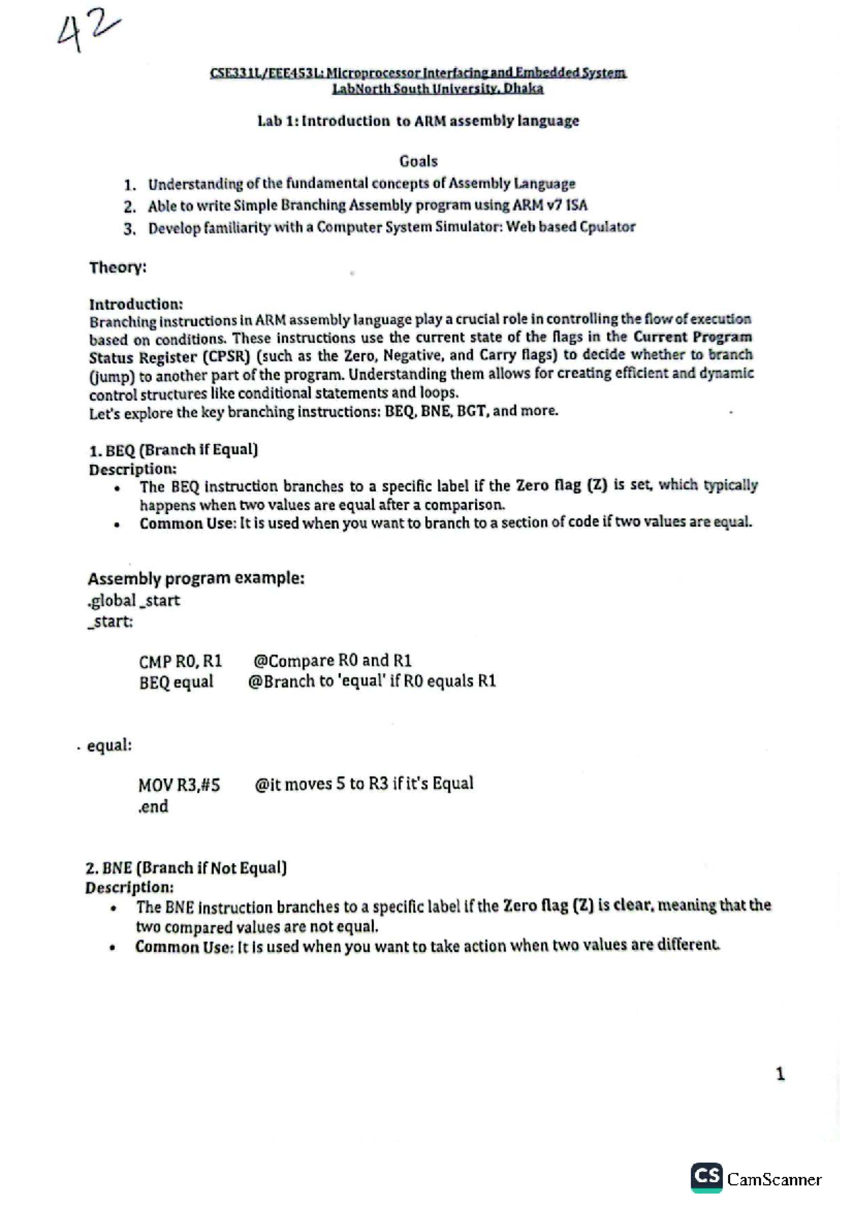 CSE331L: Microprocessor interfacing and embedded system lab manual ...