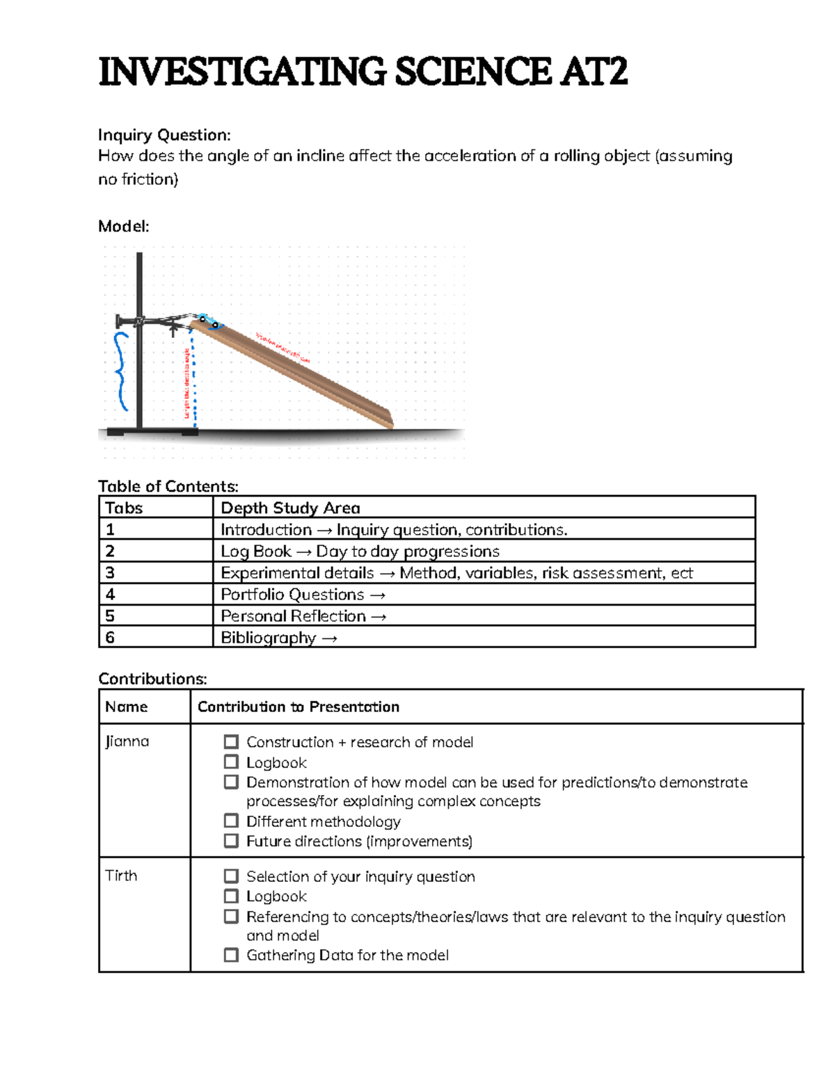 Investigating Science AT2: Effect of Incline Angle on Acceleration ...