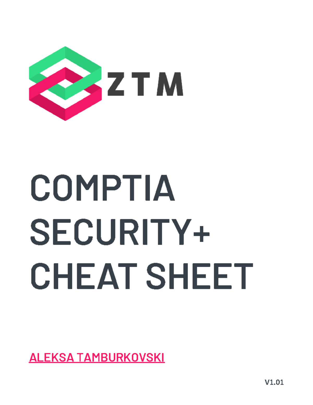 Security - Course material - V1. COMPTIA SECURITY+ CHEAT SHEET ALEKSA ...