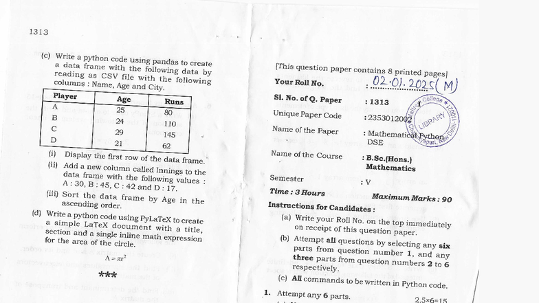 Mathematical Python Programming Guide (1313) - Studocu