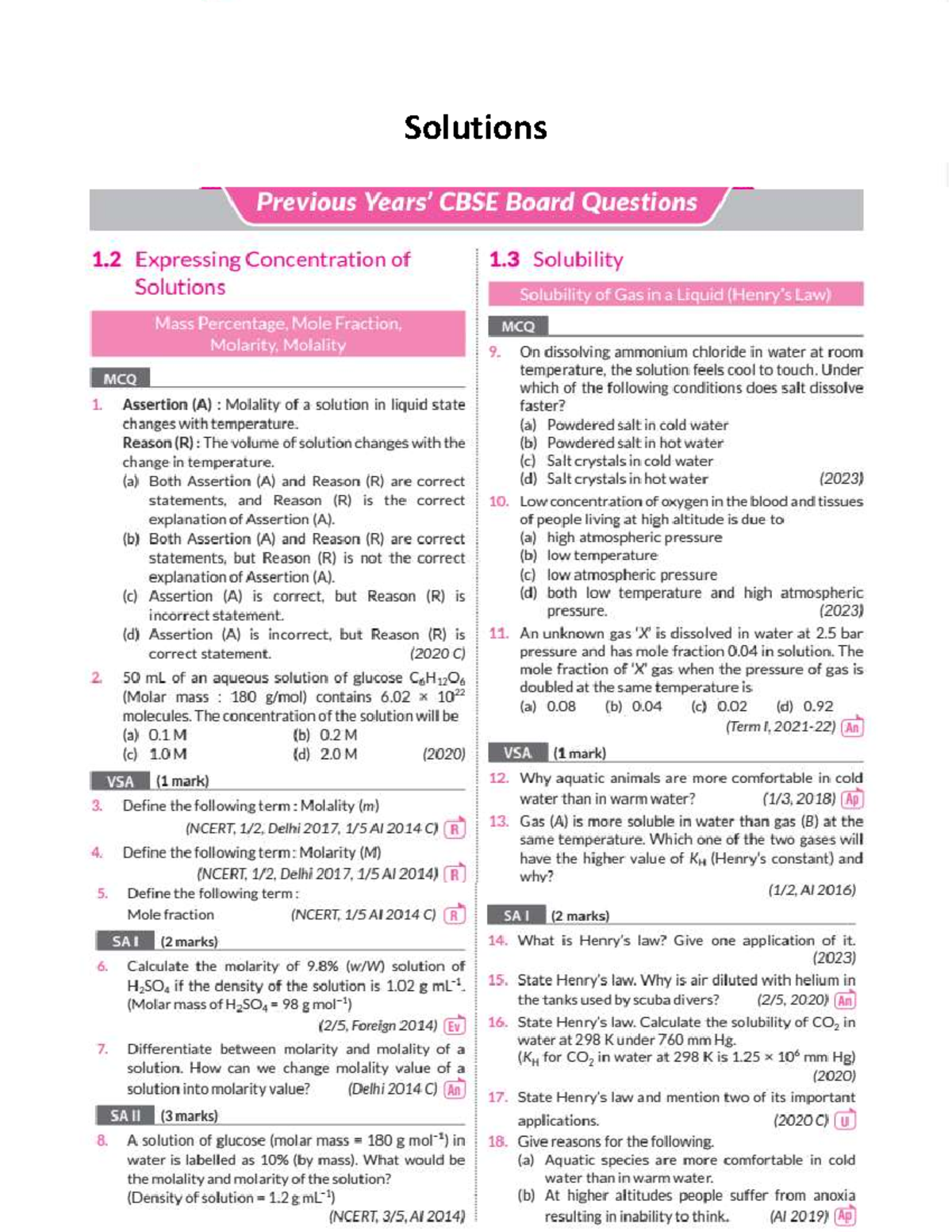 2bafwg EMjr Tq JOw YQb HM - Solutions Previous CBSE Board Questions 1 ...