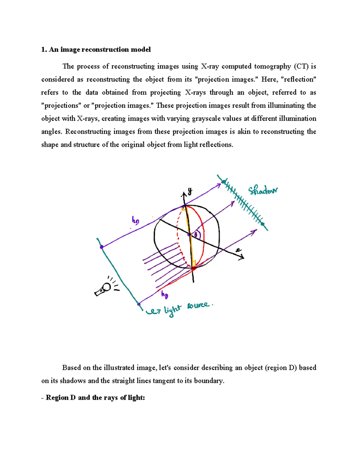 Image Reconstruction Methods from Shadows in X-ray CT - Course Code ...