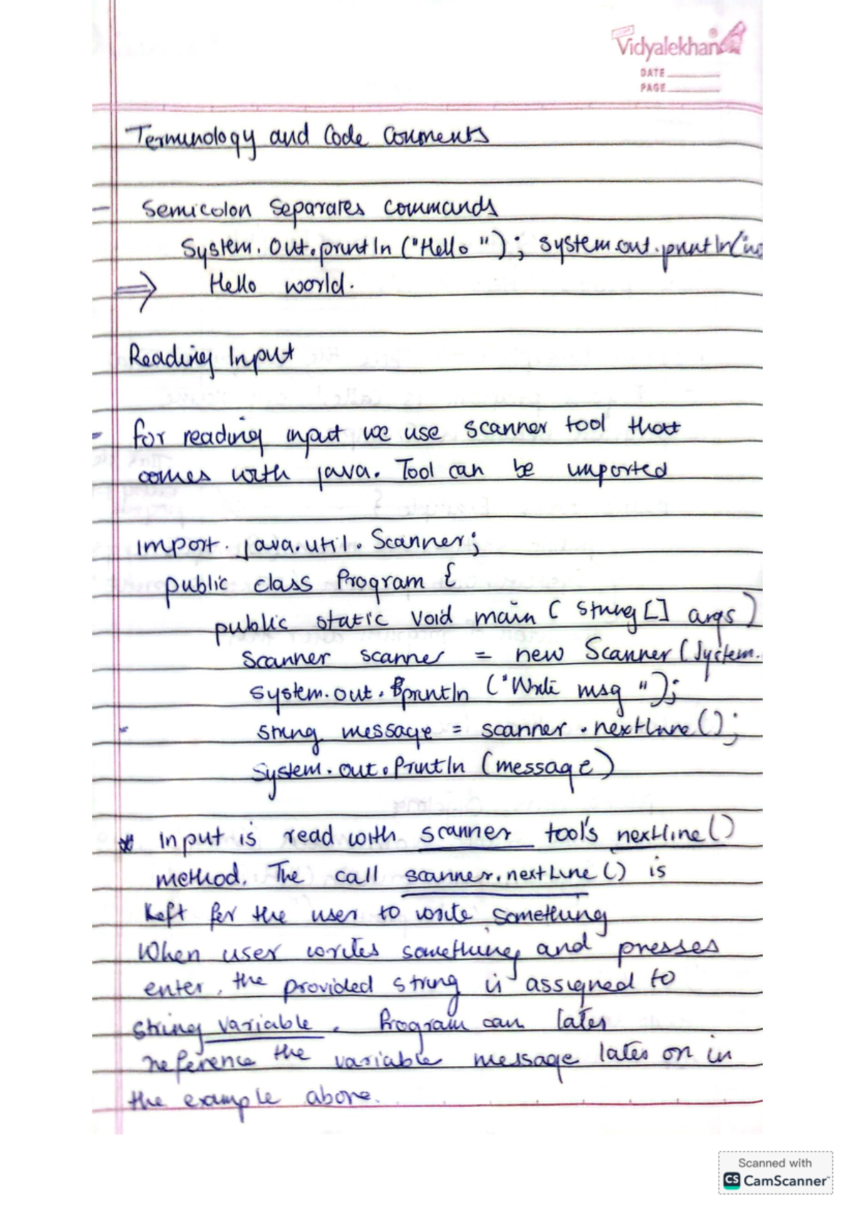 Java Programming Terminology and Code Comments Overview (CS) - Studocu