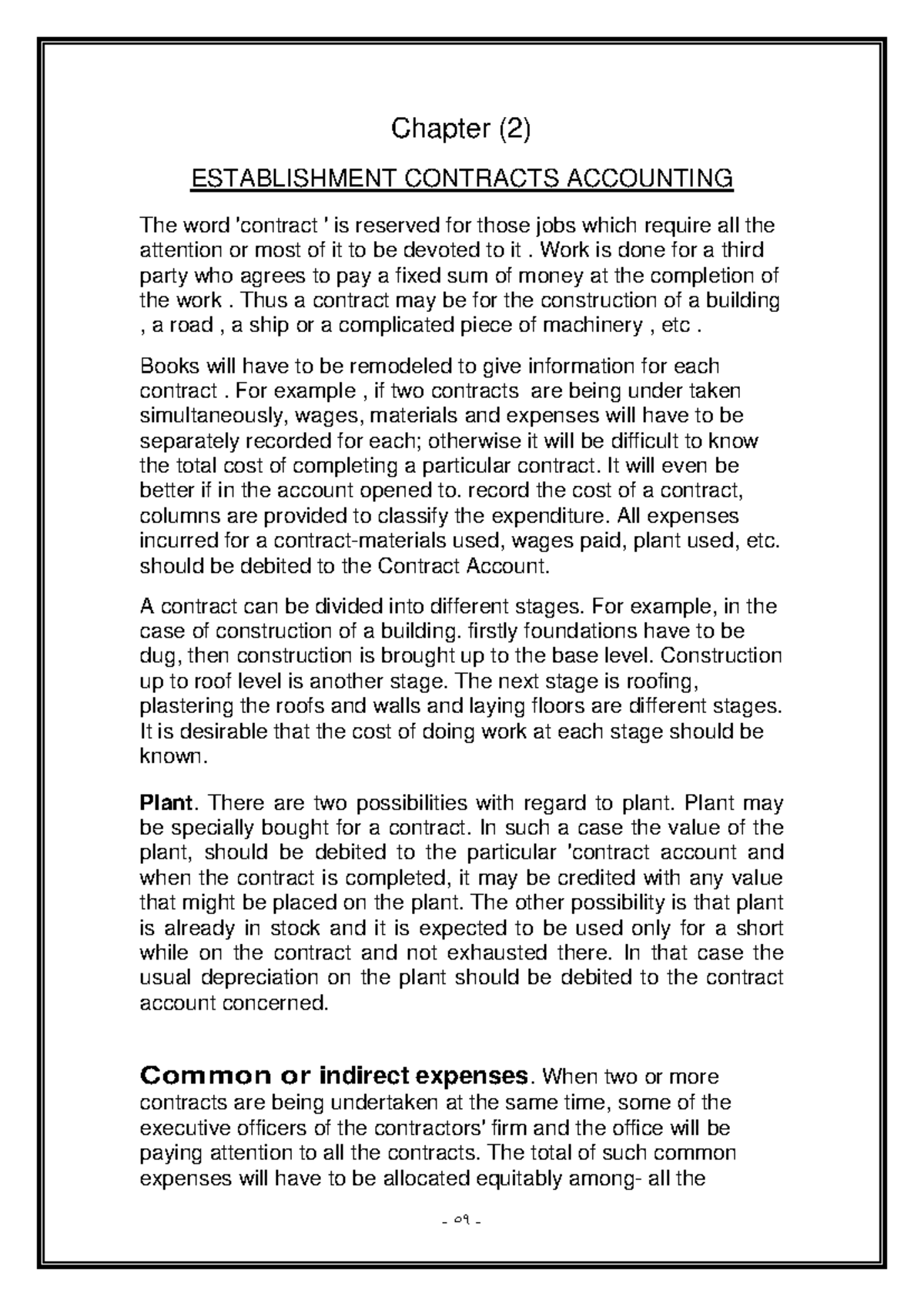 Chapter 2: Establishment Contracts Accounting (ACC 101) - Studocu