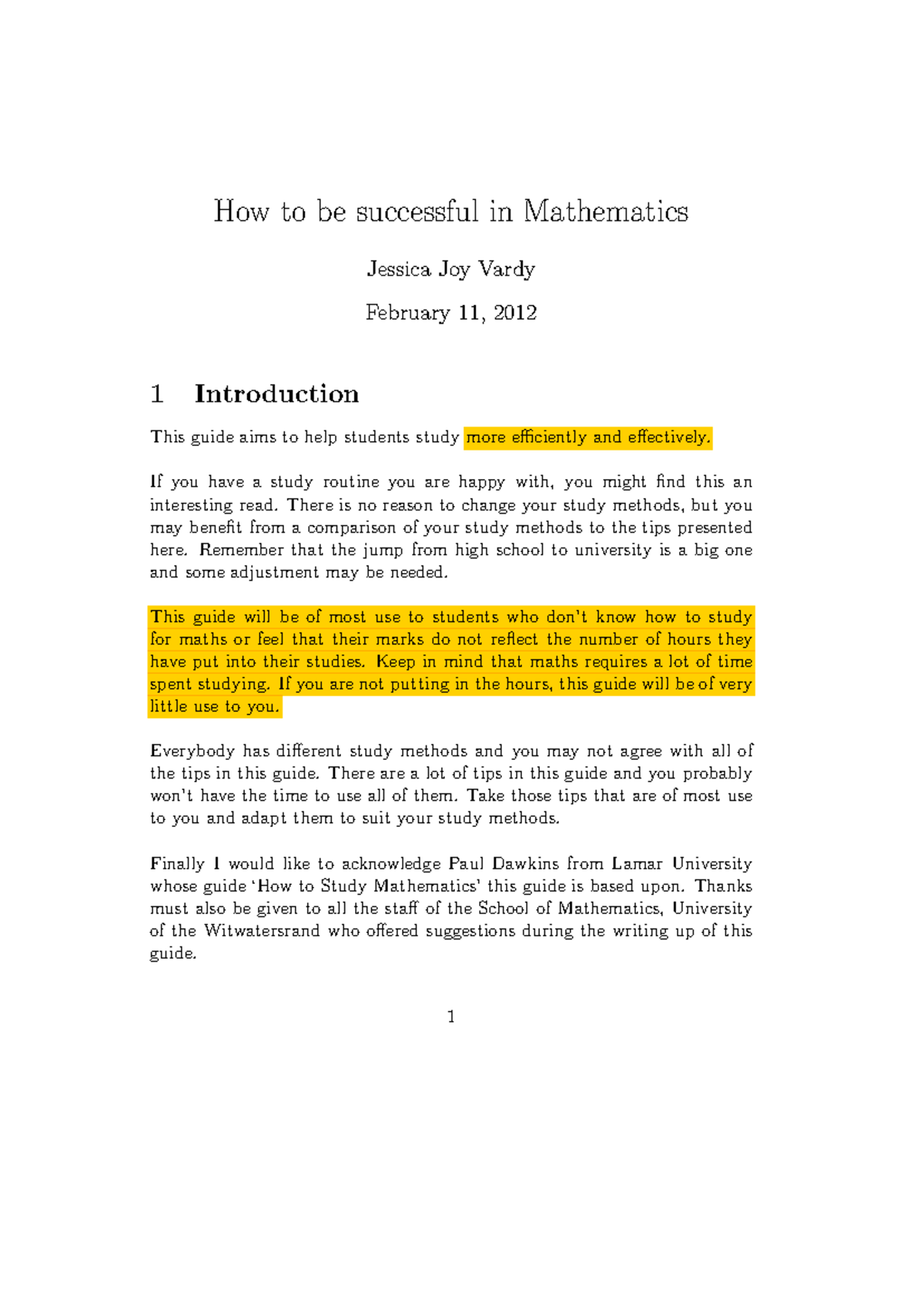 Study Tips for Success in Mathematics (MATH101) - Studocu