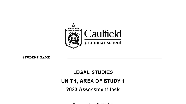 Legal Studies Unit 1 AOS 1 SAC 2023 - Complete Solutions & Guidance ...