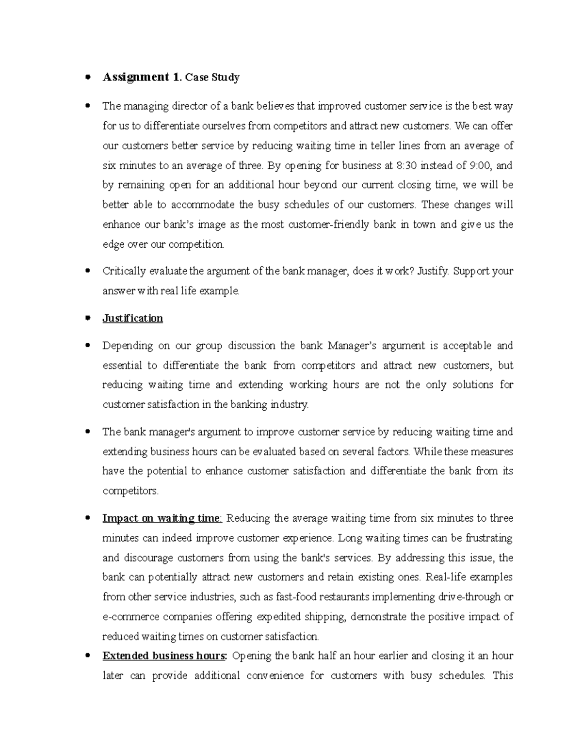 OPM 101: Case Study on Customer Service Improvement Strategies - Studocu