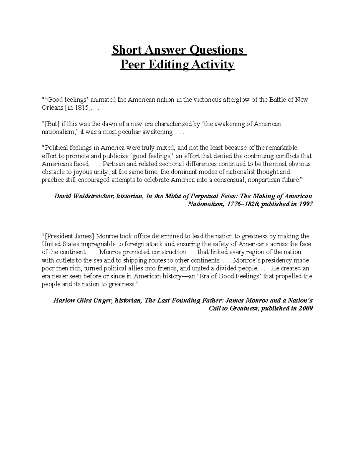 SAQ+Peer+Edit+Practice+3: Analyzing American Nationalism Views - Studocu