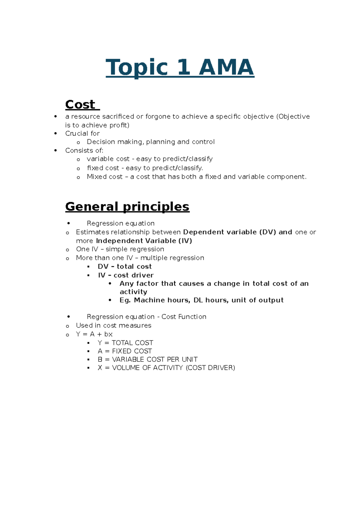 Lecture 1: Understanding AMA Cost Concepts and Estimation Methods - Studocu