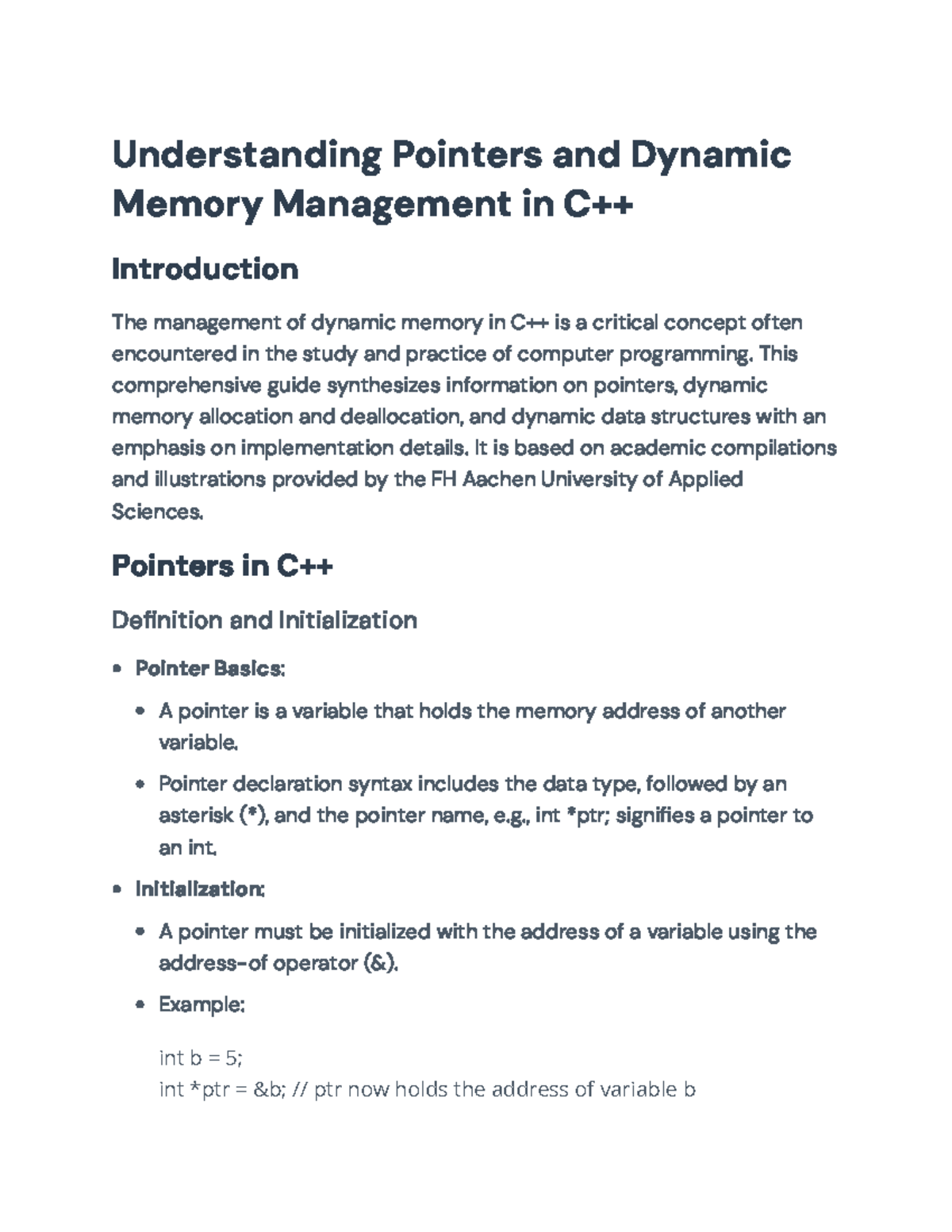 Dynamic Memory Management & Pointers in C++: Comprehensive Guide ...