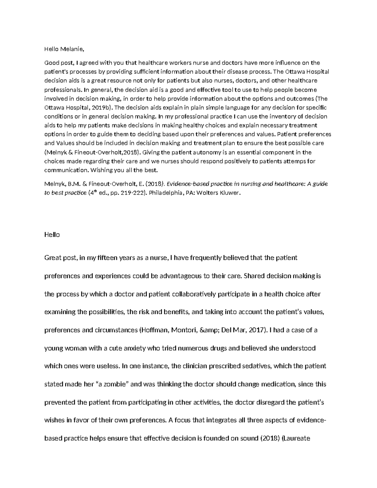 6052 Week 11 Discussion. module 6 (Auto Recovered) - Hello Melanie ...