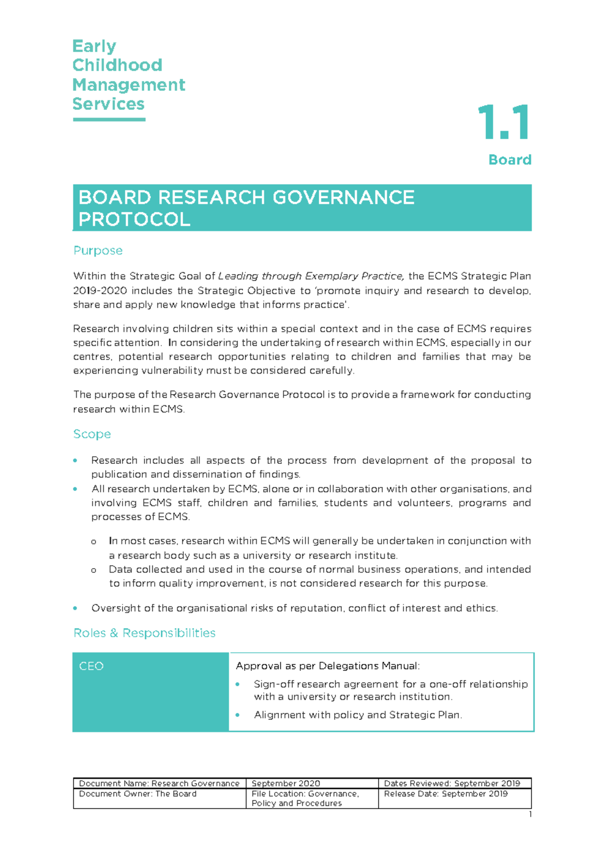 ECMS Research Governance Protocol - A Framework for Inquiry & Ethics ...
