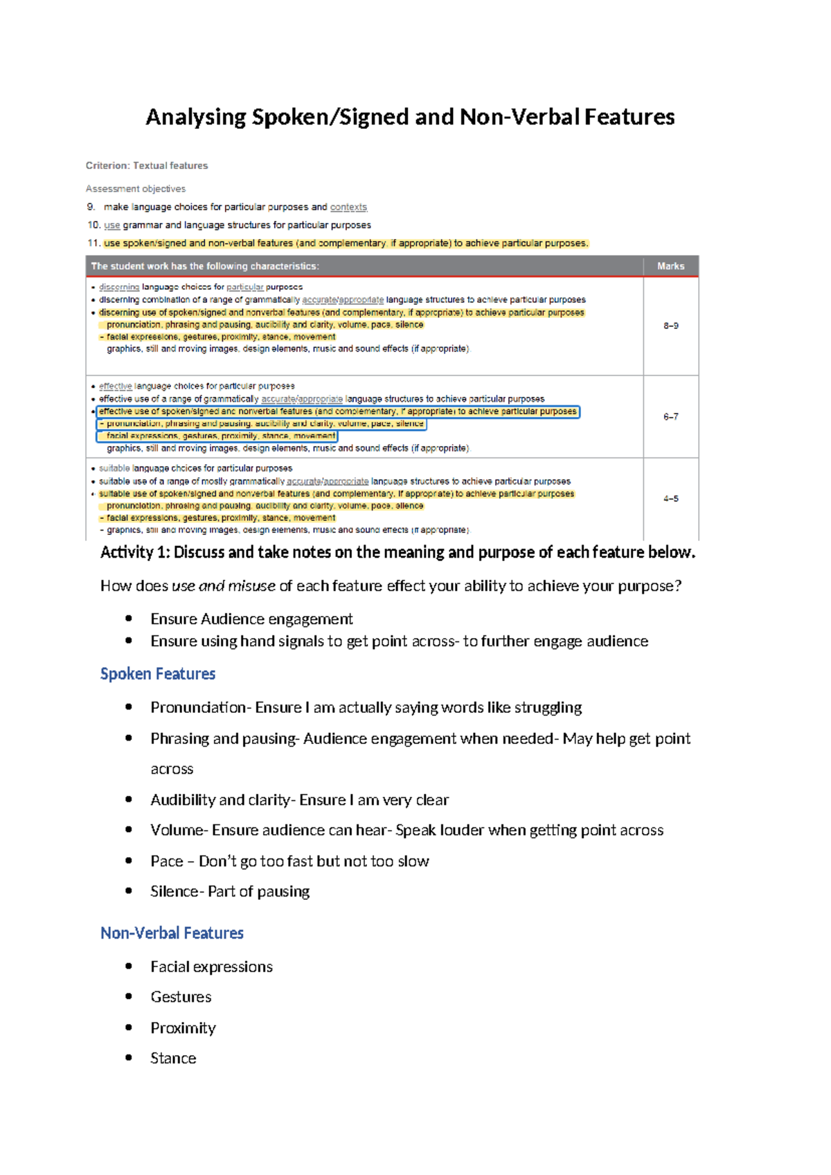 Analysing Spoken & Non-Verbal Features: Engaging Audiences in Speech ...