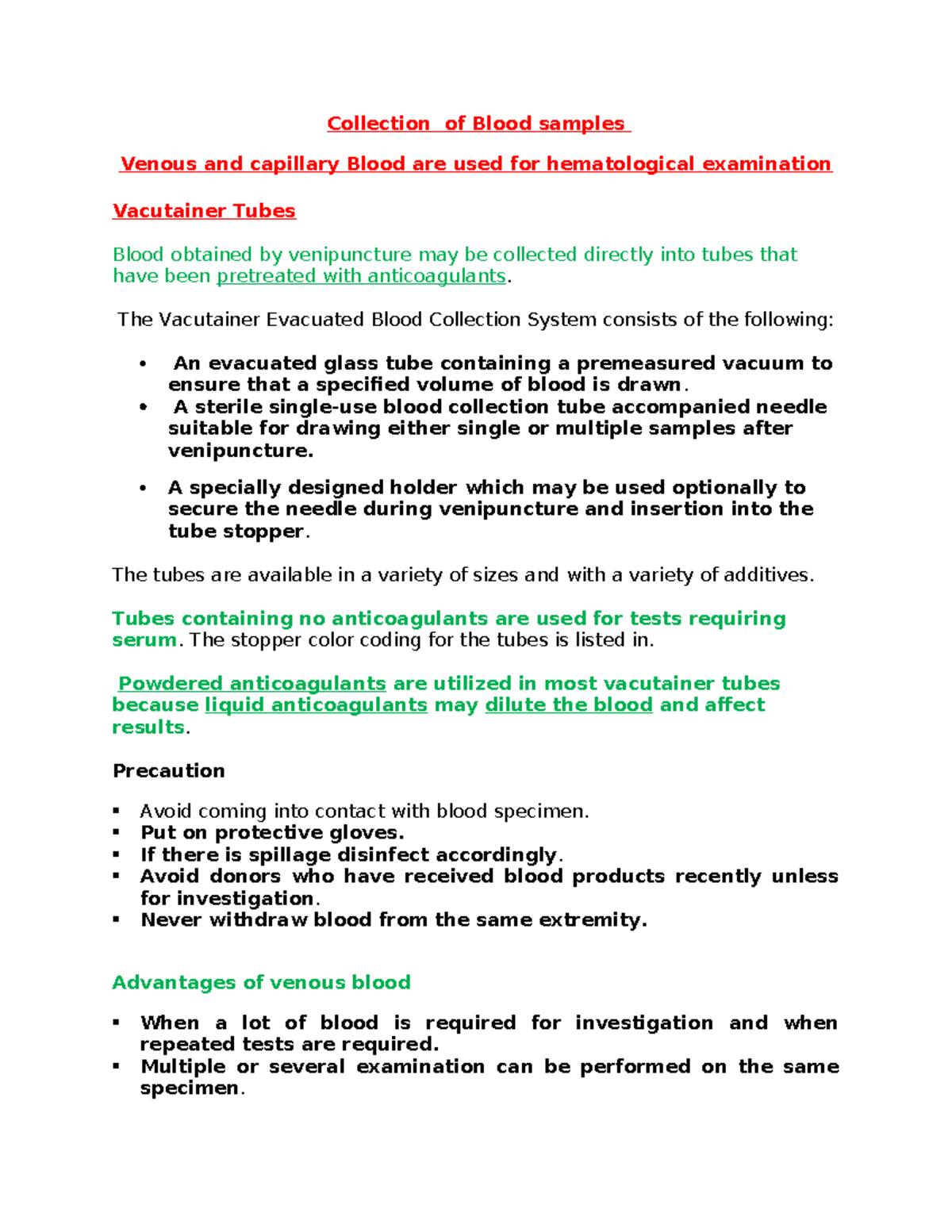 6 Anticoagulants & Blood Sample Collection: Venous vs. Capillary ...