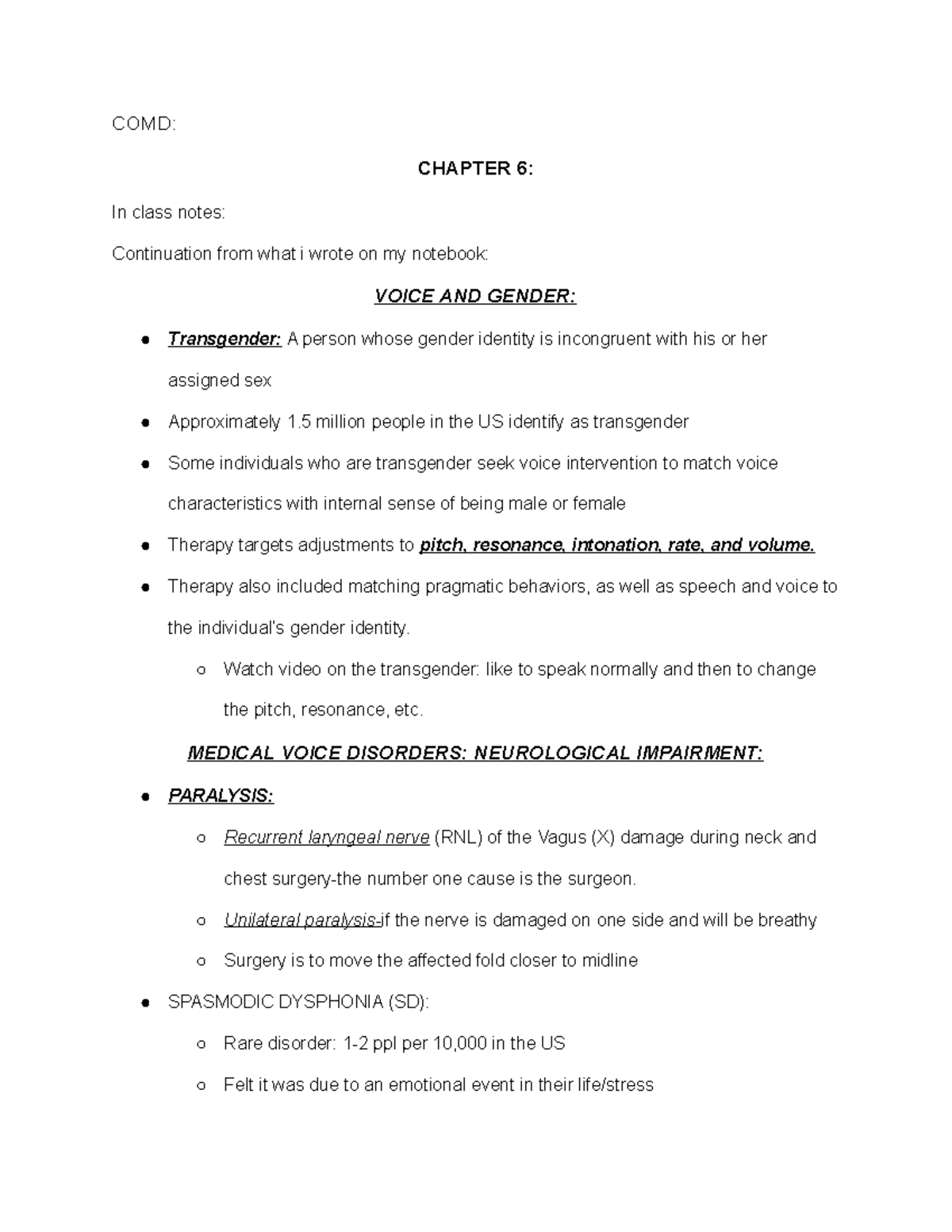 COMD6 - Lecture notes based on chapter 6 and this is base off the book ...