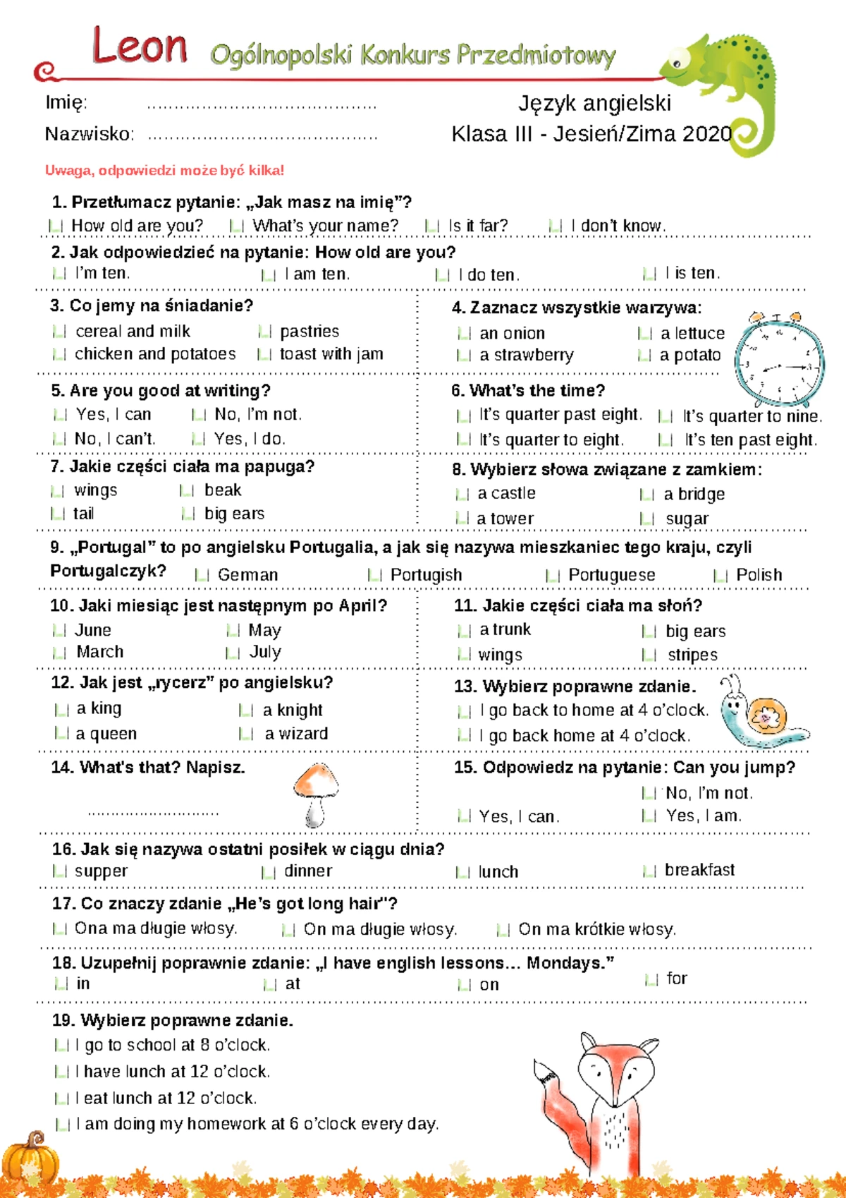 Sprawdzian Matematyczny Na Koniec Kl Iii www.studocu.com