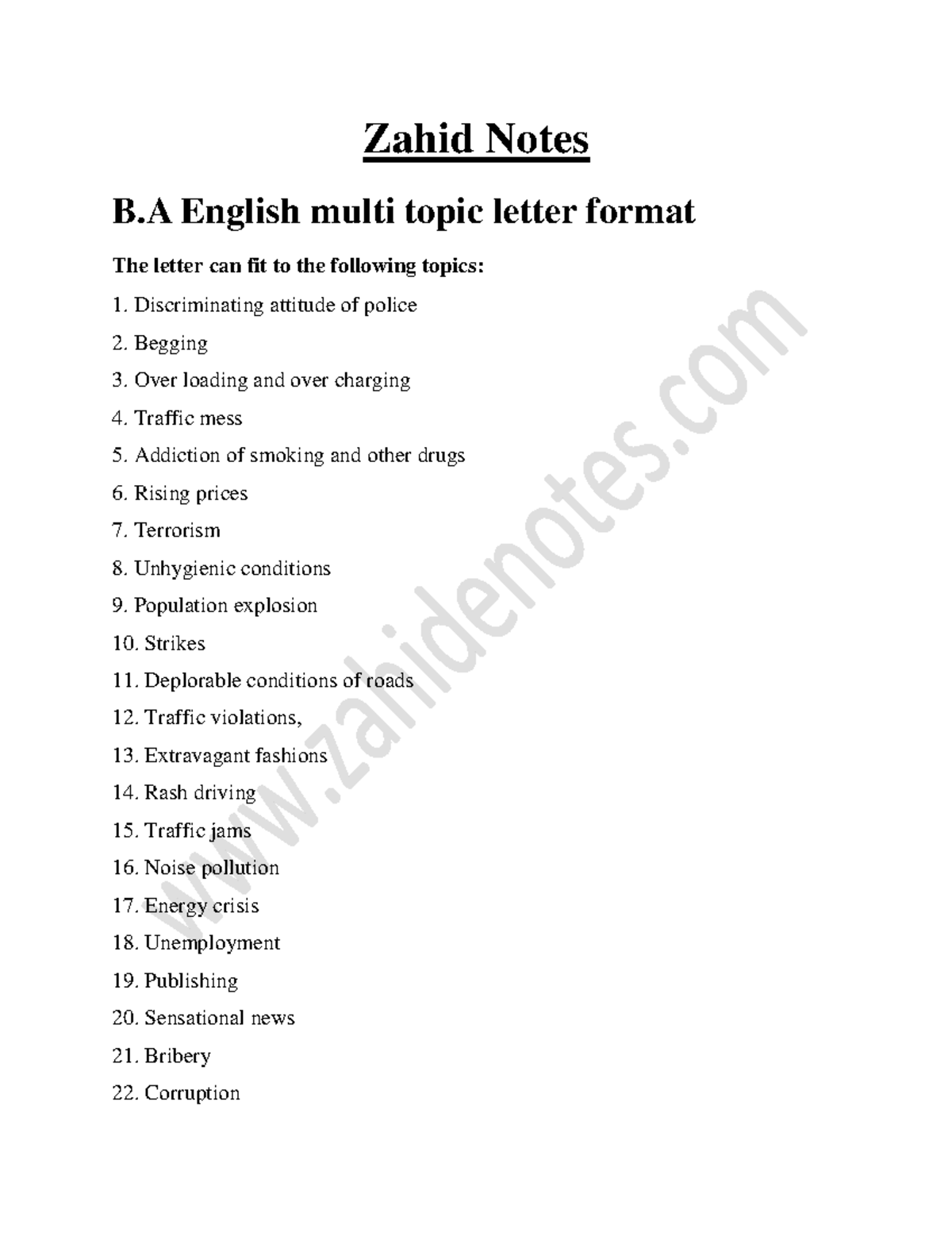 B English Multi-Topic Letter Format: Addressing Social Issues - Studocu
