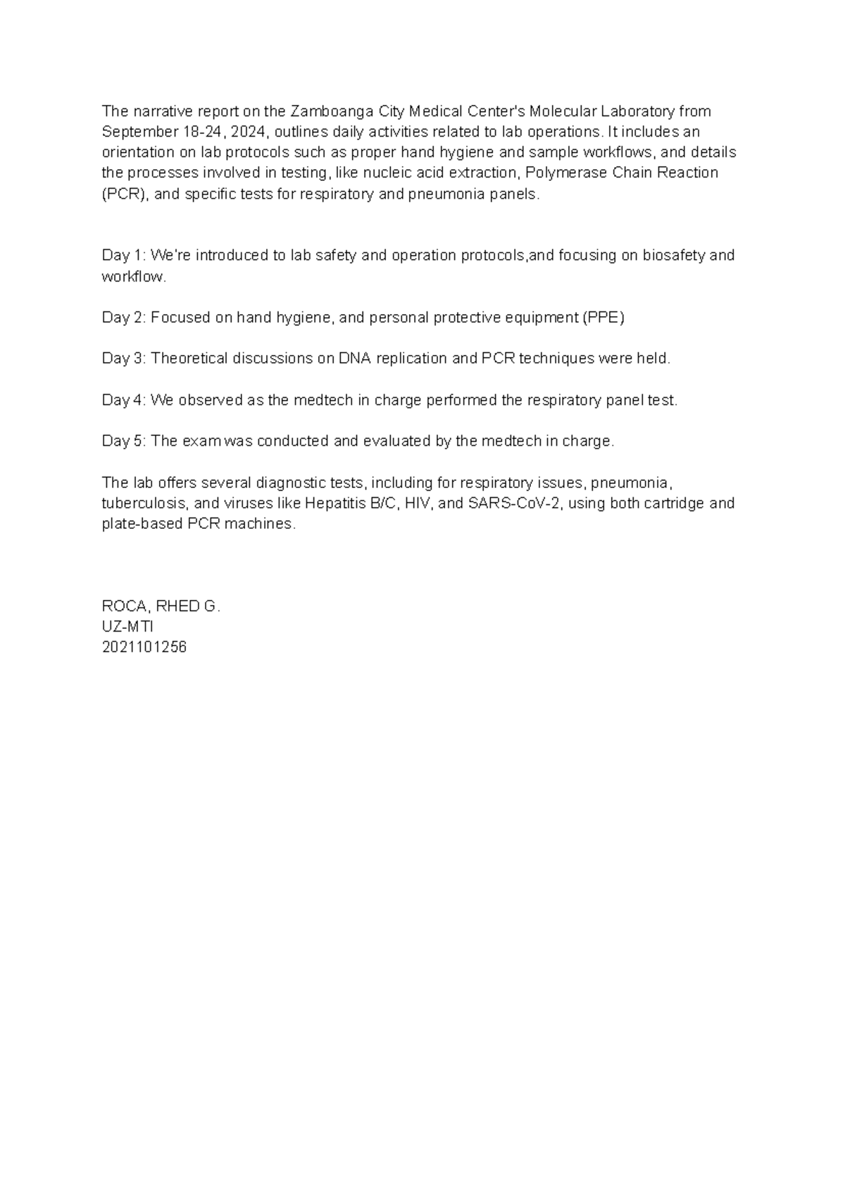 MOLE LAB Narrative Report: Operations & Testing Overview (2021-2024 ...